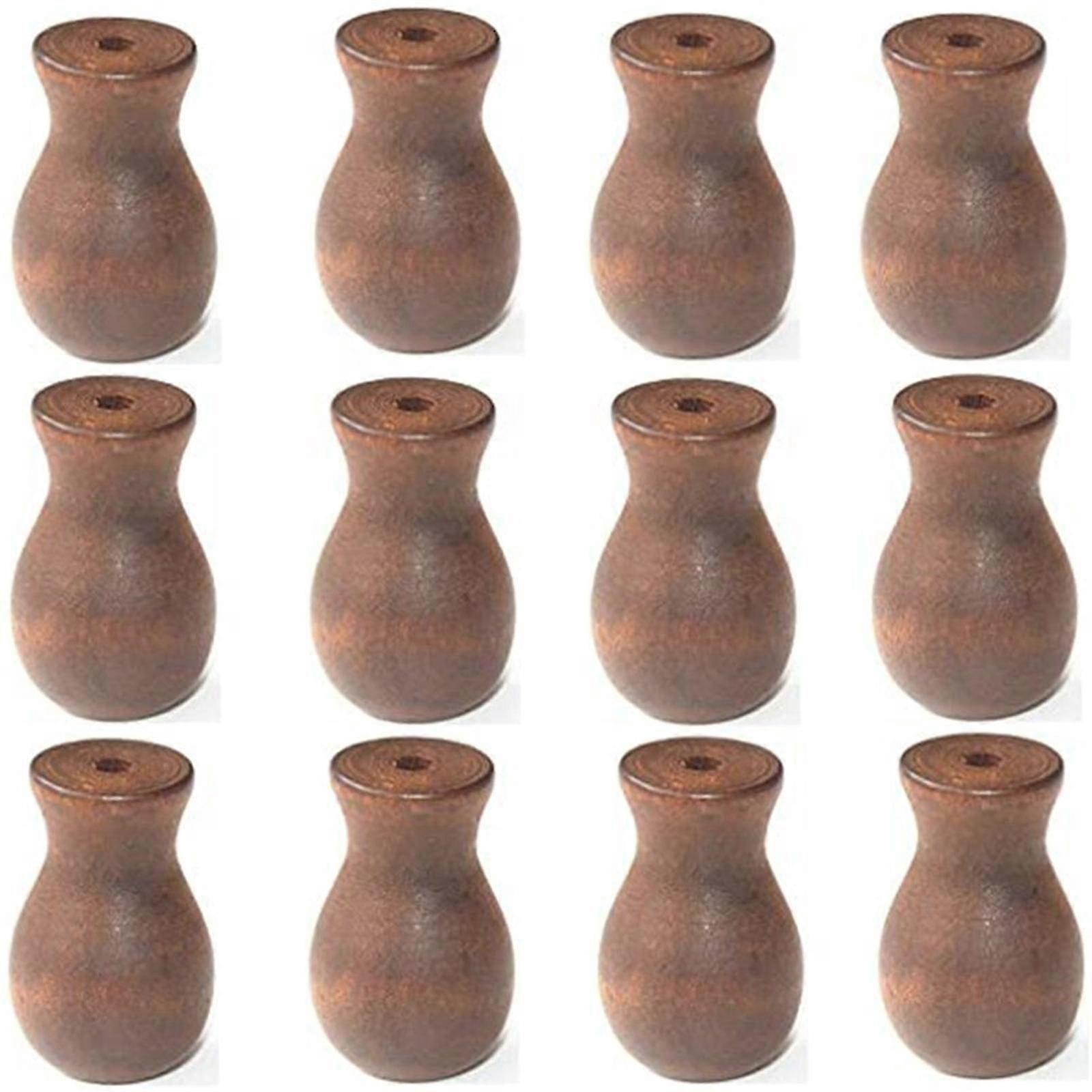 Brown Cord Knobs with Wooden Balls for Pulling Window Blinds or Roman Shades 12 Pack