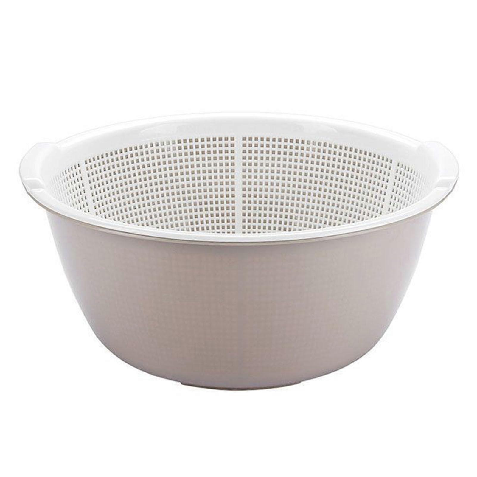 2 In 1 Kitchen Strainer Colander Bowls Set, Thickened Plastic, Detachable Double-Layer Drainage Basket, Fruit Colander