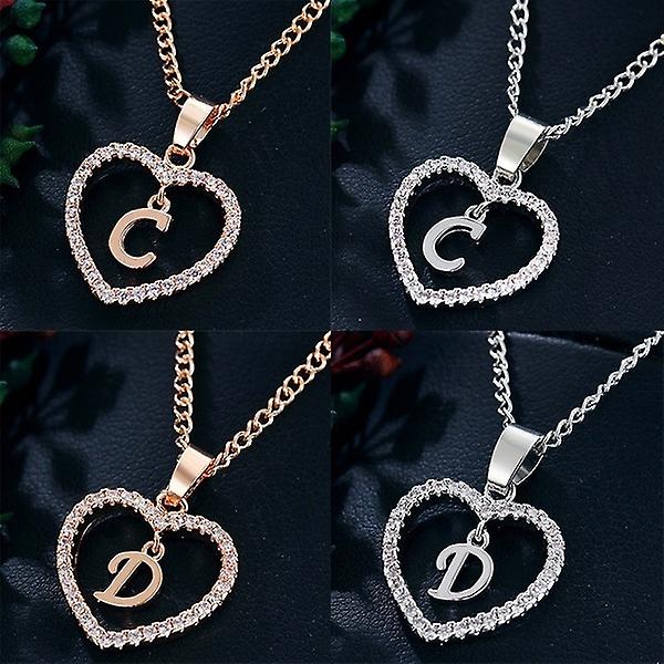 26 Letters Beloved Crystal Necklace [d] Gold