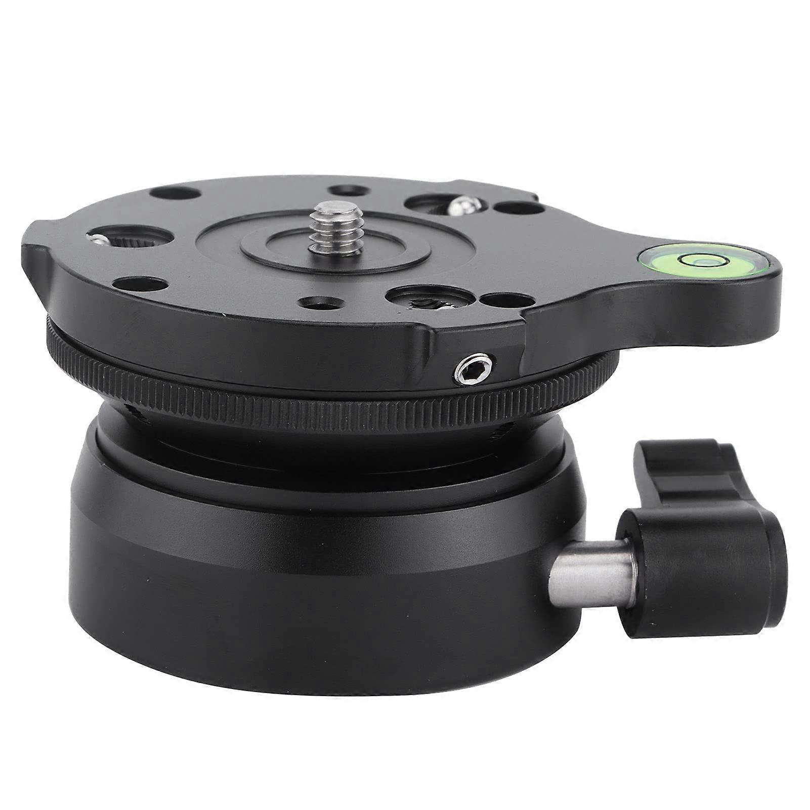Tripod Leveling Base, DY‑60N Aluminum Alloy Tripod Leveling Base Leveler Adjusting Plate with 1/4in Screw and 3/8in Screw Hole for DSLR Camera