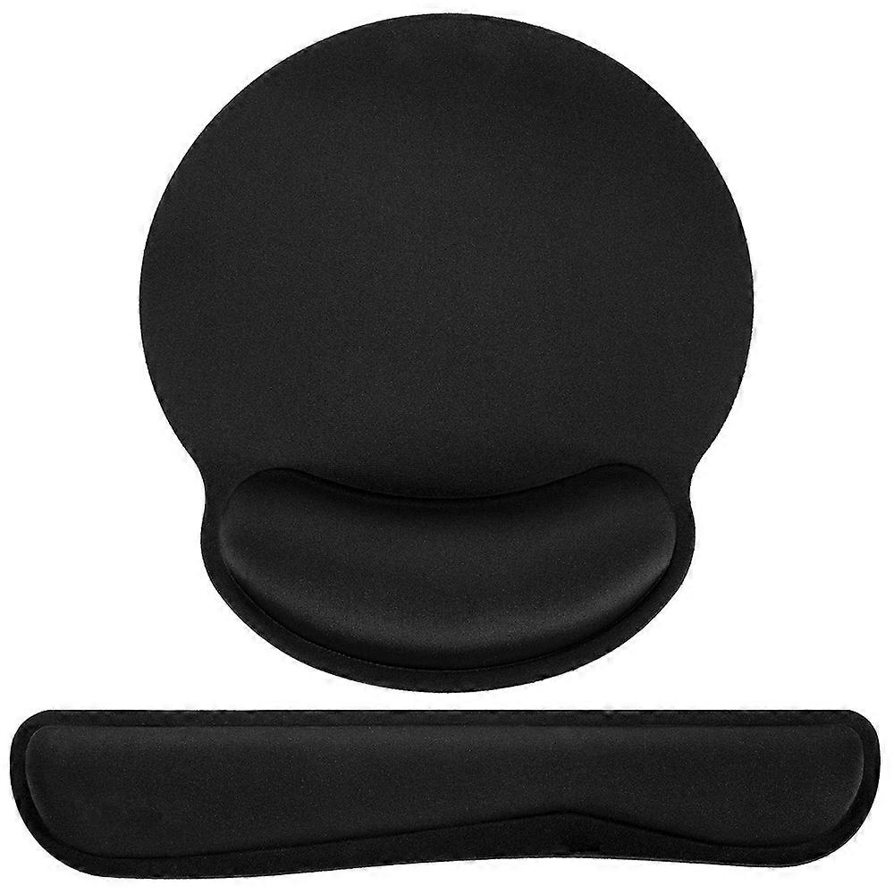 Mouse pad gel cushion mouse pad with hand rest ergonomic mouse pad keyboard wrist rest gel cushion mouse pad for computer and laptop, black