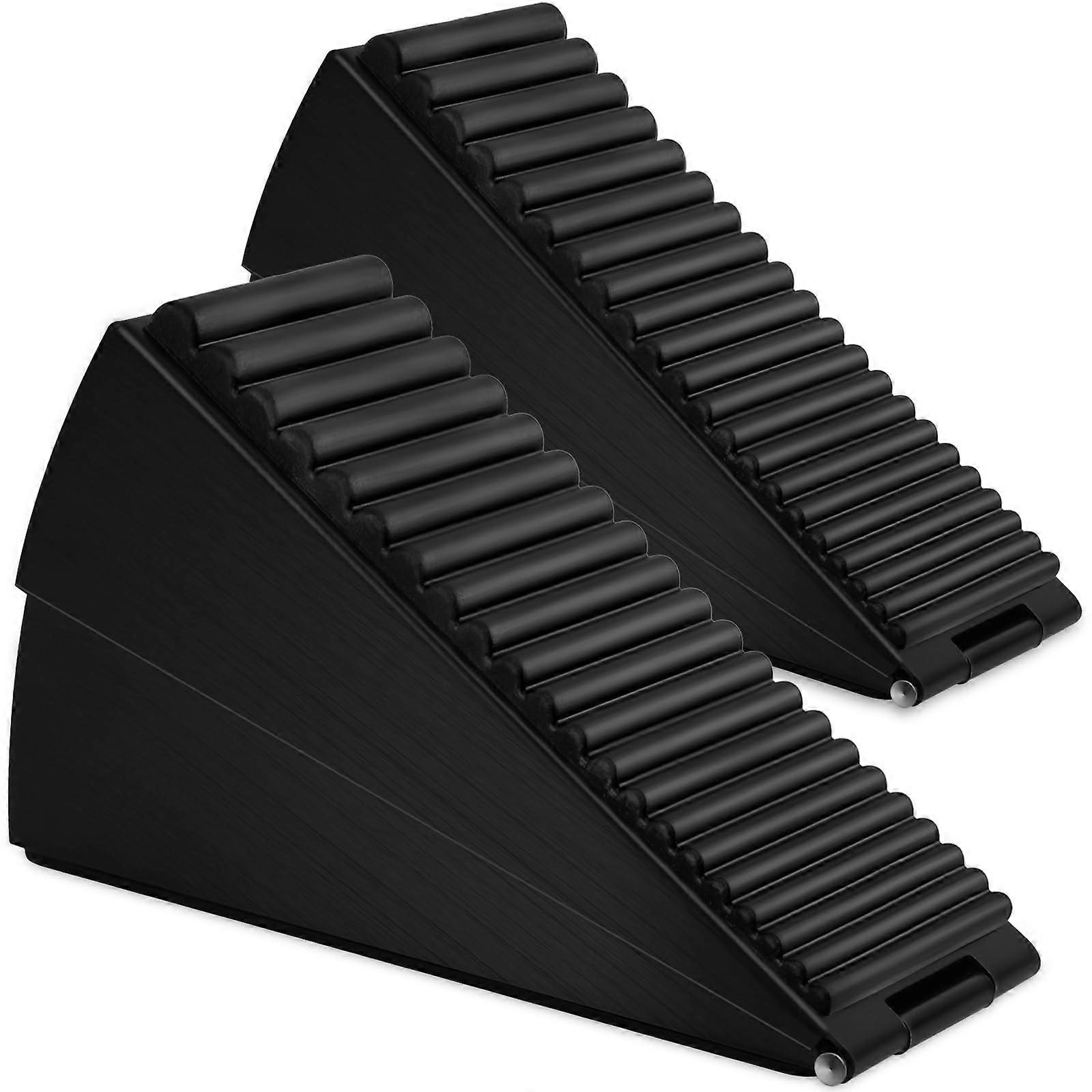 Door Stopper 2Pcs Wedge Door Stops 3 Inch High Stainless Steel Spring Loaded Doorstop for Heavy Doors