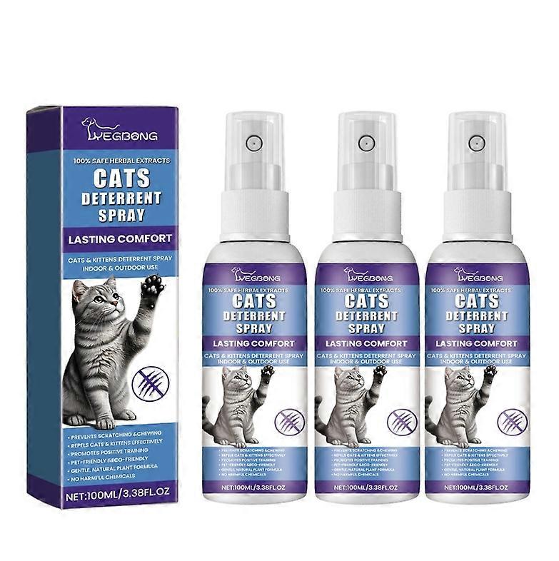 1/2/3PCS Cat Deterrent Spray, Stops Cats from Peeing & Scratching, Lemon & Coptis, Safe for Furniture 100ml