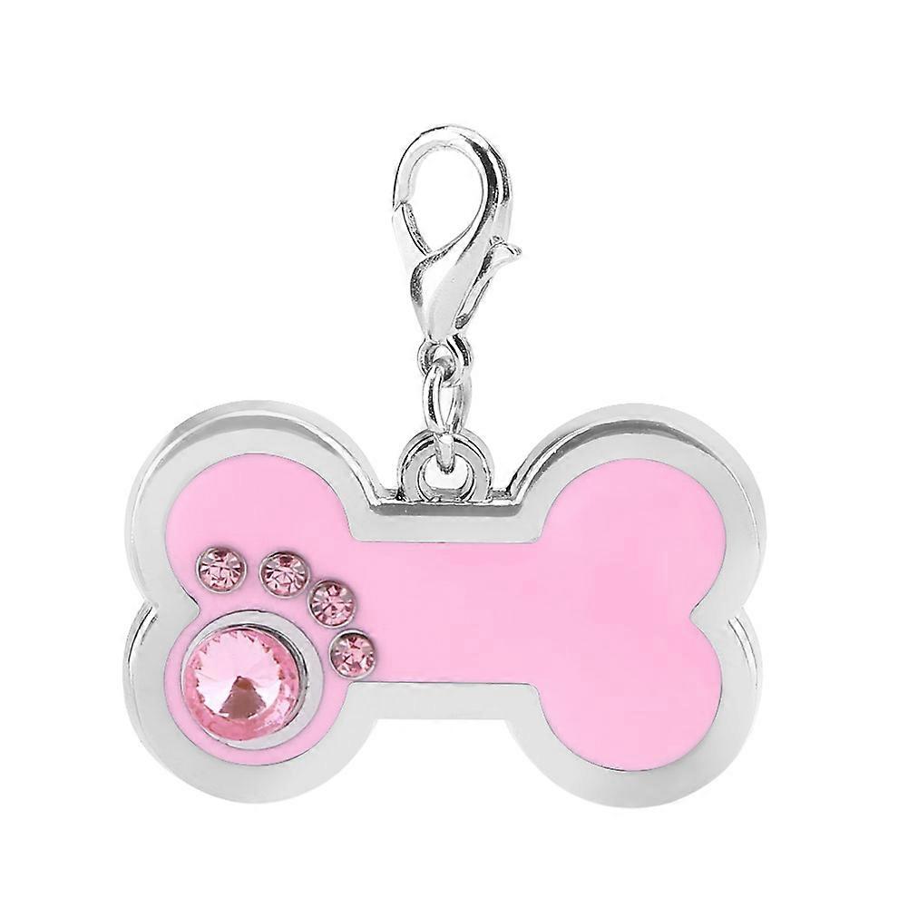 Alliage rose Pet ID Tag chien Chat Nom de l’animal Identification Pendentif Forme d’os