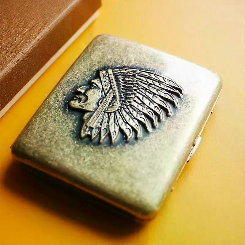 Cigarette Case 20 Pcs Portable Ultra-Thin Creative Anti-Pressure Men's Retro Cigarette Boxes Portable High-End Cigarette Boxes Cigarette Set