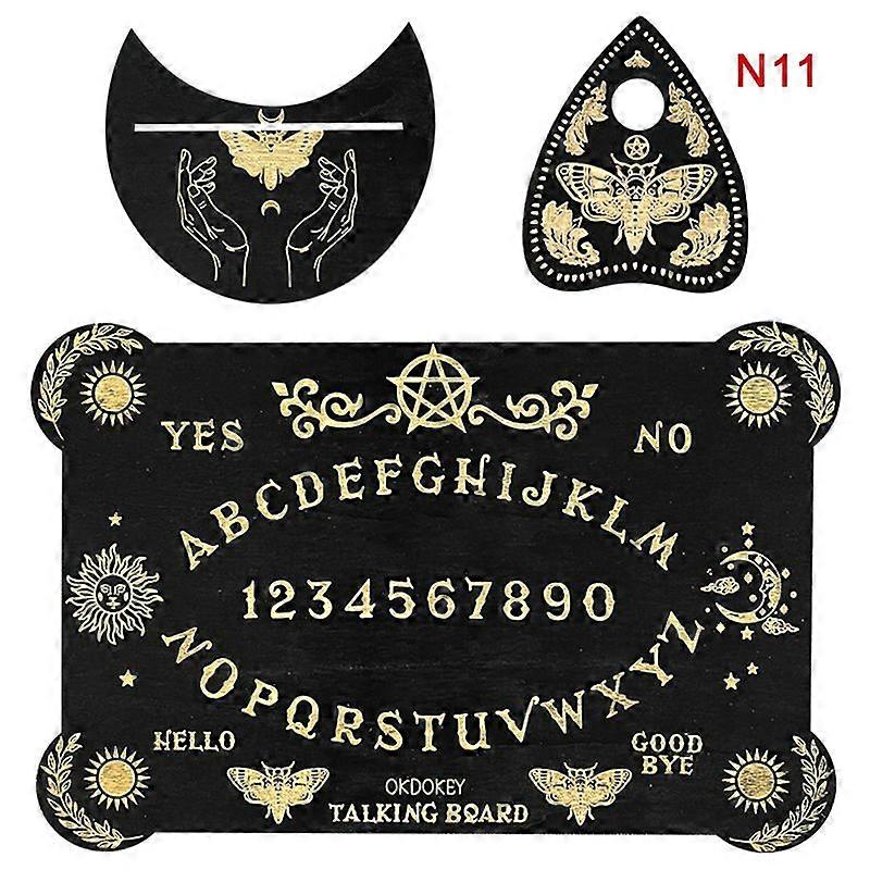 12 Inch Wooden Divination Board with Engraved Ouija Pendulum Witchcraft Metaphysical Kit and Messages