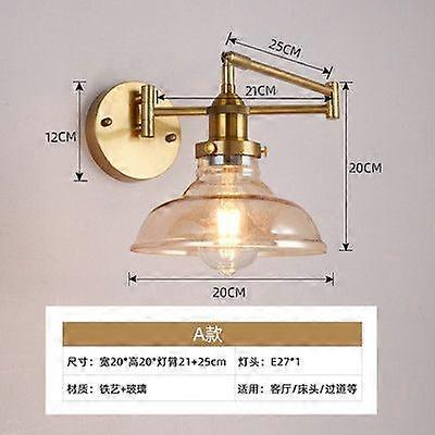 Modern Simple Folding Wall Lamp Bedroom Bedside Light Rotary Rocker Luxury Lamp, Dining Room Glass Lamp