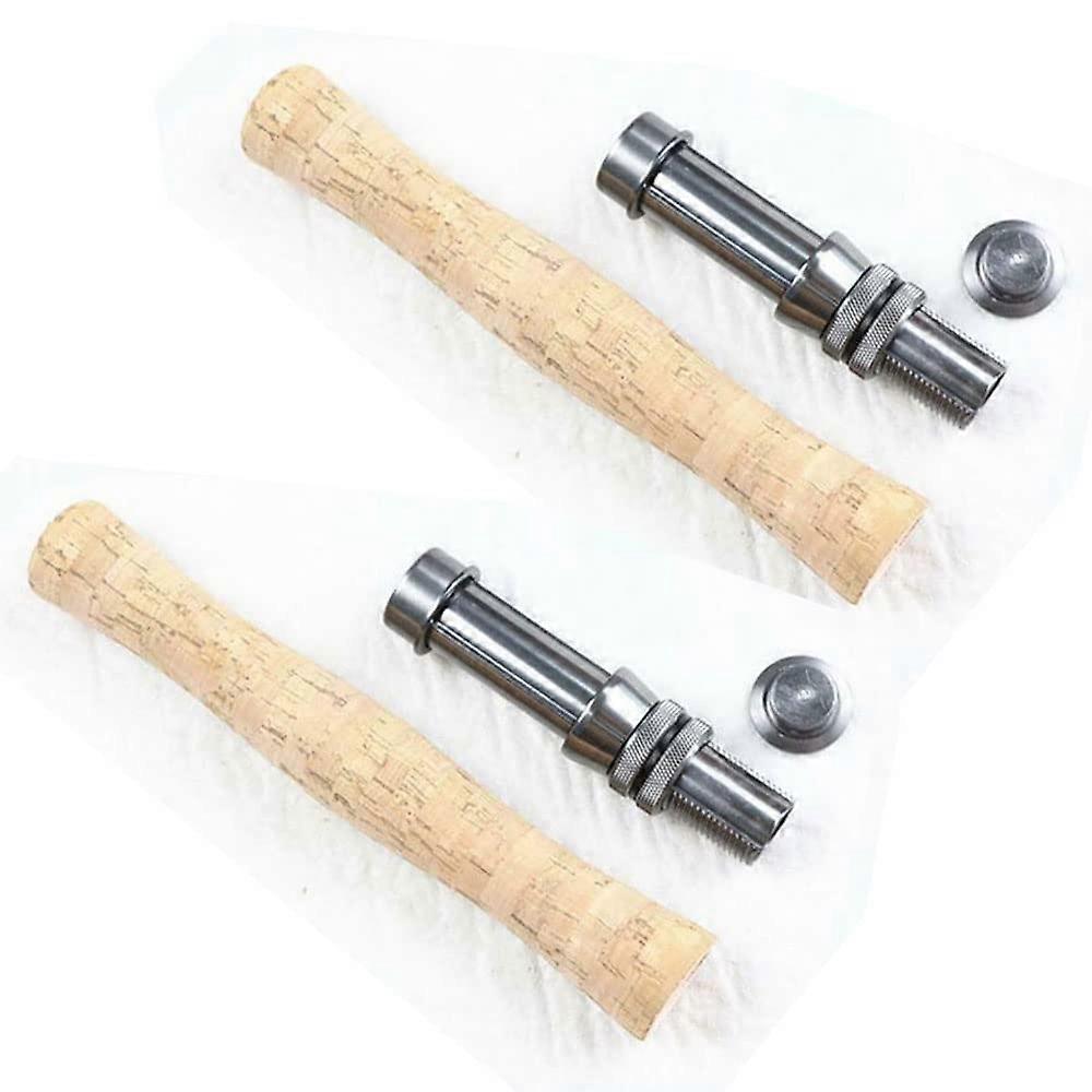 2pcs Fly Fishing Rod Handle Composite Cork Grip Rod Building and Seat Set For Fly Rods Two Piece Cork Grip