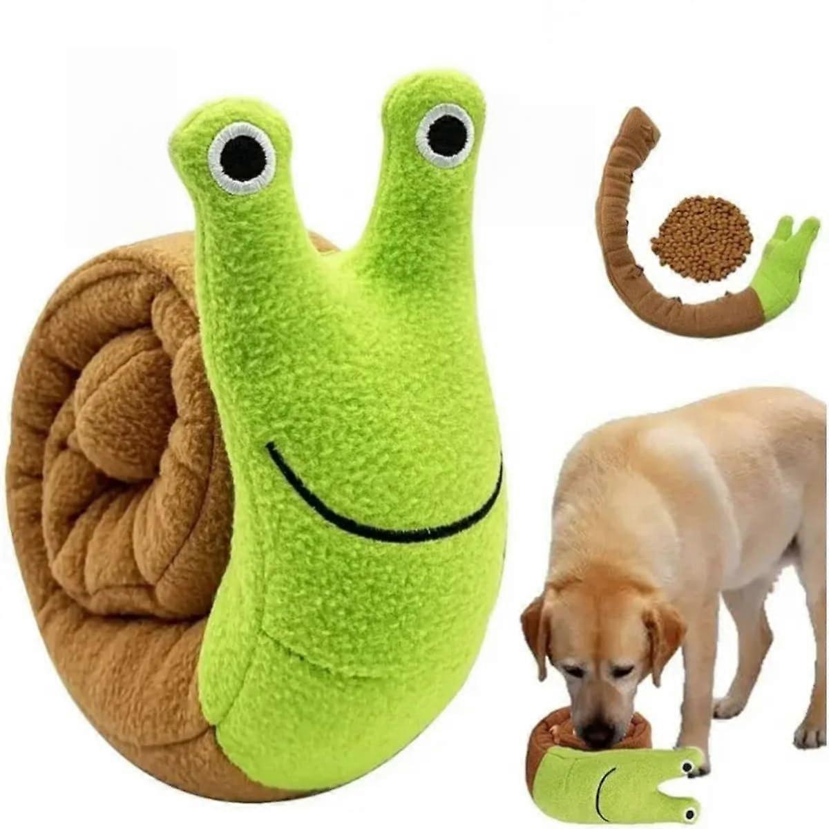 Dog Squeak Toys Plush Snails for Interactive Play, Molar Puzzle Feeder, Tibetan Food Style, Pet Supply, Durable Material