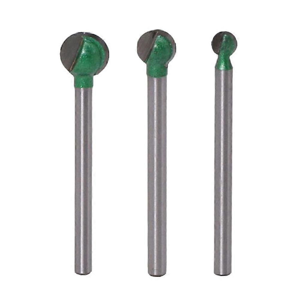 Set of 3 Woodworking Ball Cutter Router Bits Carving - 3mm Shank