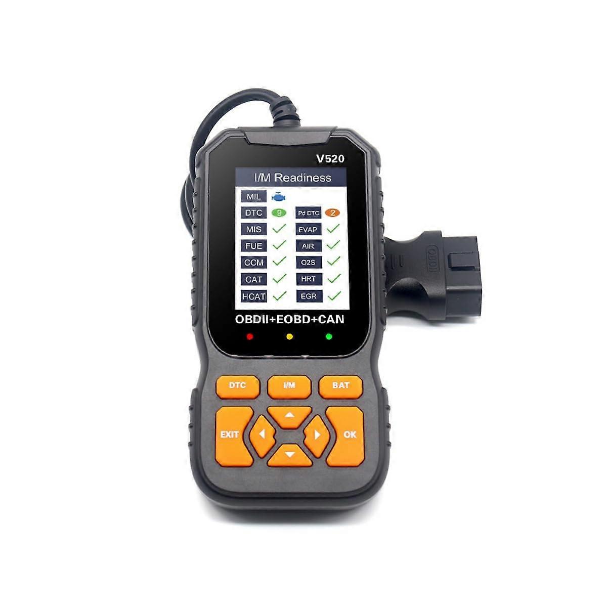 V520 OBD2 EOBD CAN Car Diagnostic Tool Fault Reader, Code 2.8inch Large Color Screen, 10 Languages