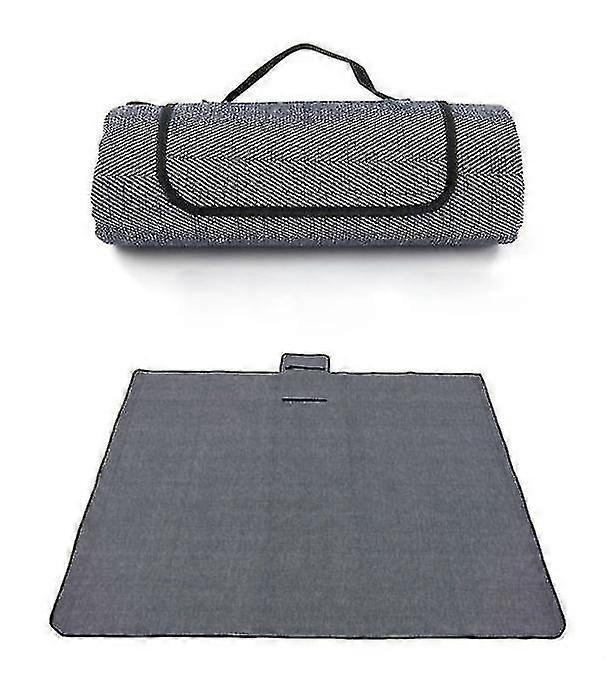 ピクニック200cm防水折りたたみ式ブルーストライプ、ポータブルキャンプブランケット200 x