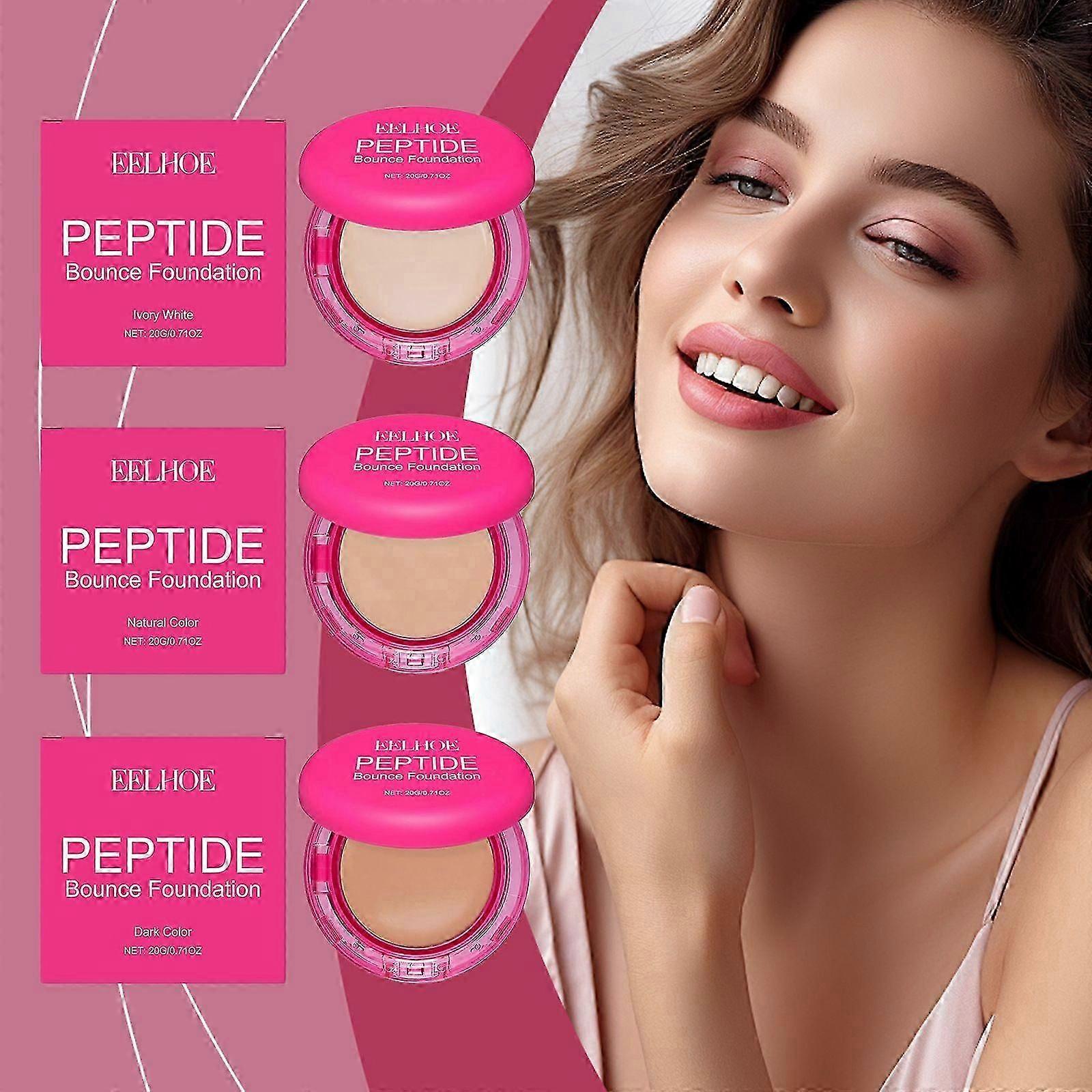 Peptide Bounce Foundation | Peptide-infused Bounce Balm Foundation Concealers | Tri-ceramide Complex For Mature Skin, Buildable Medium Coverage Line