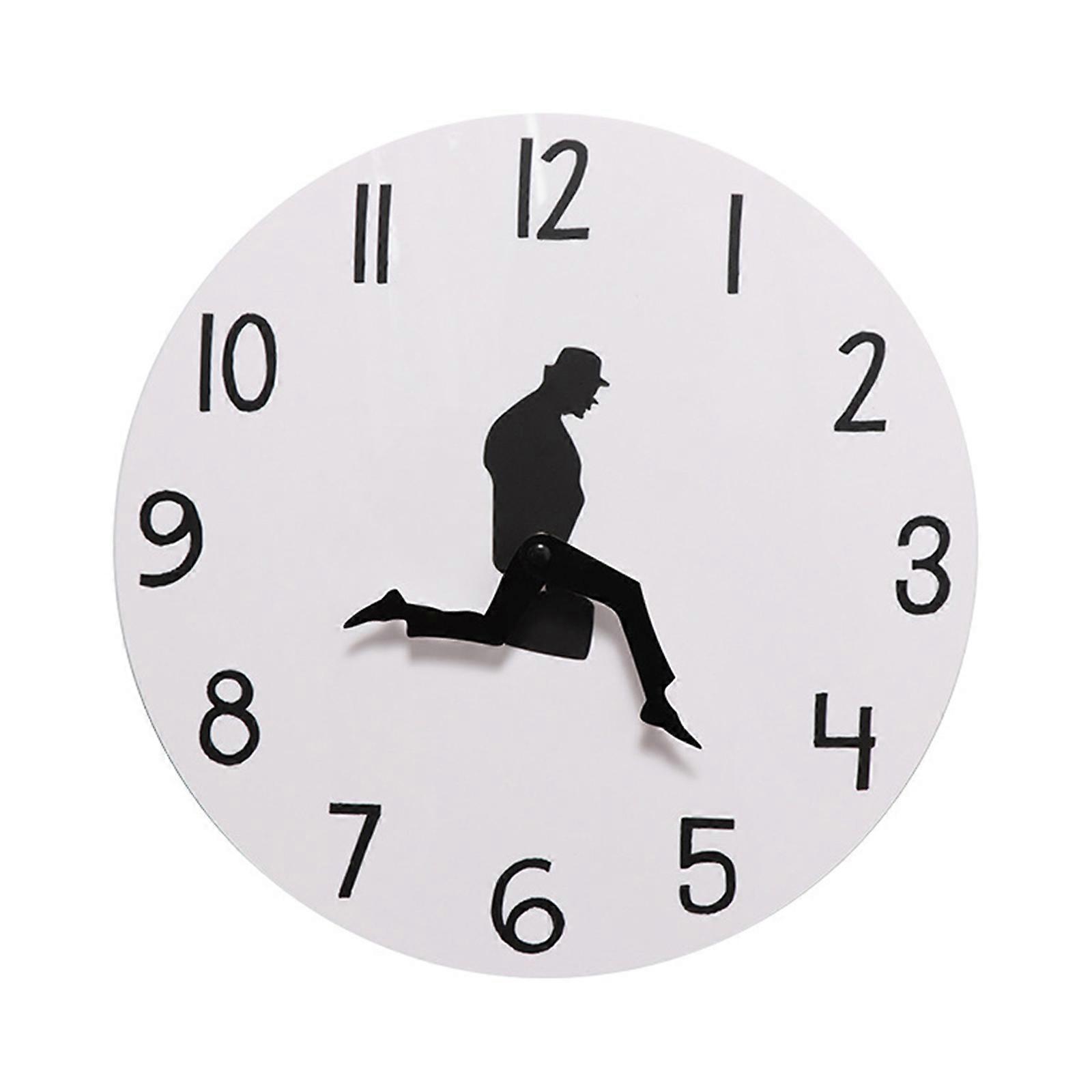 Creative Wall Clock Decorative Walking Man in Suit Wall Art Clock Home Decor Multicolor