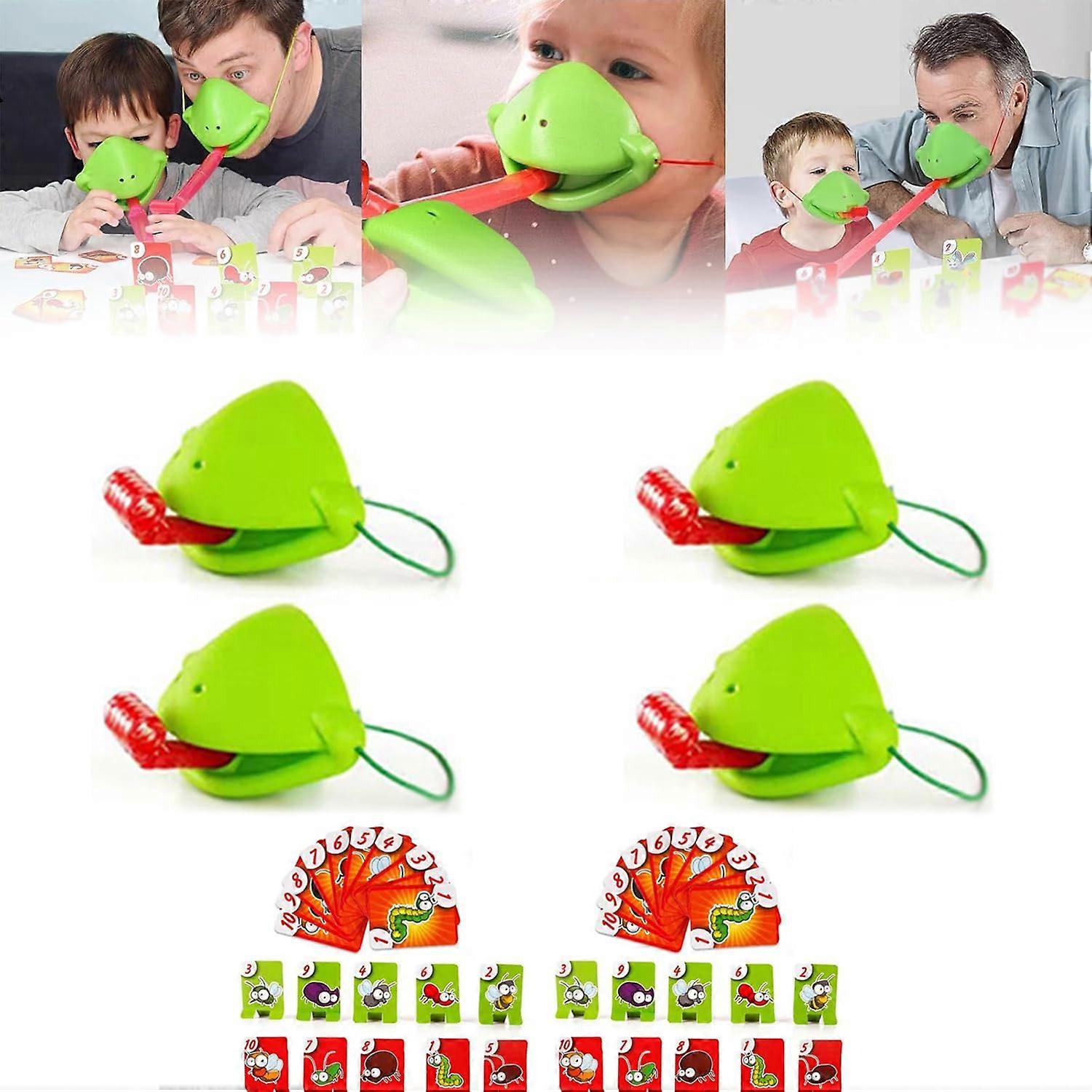 Frog Mask with Blow Tongue - Multiplayer Frog Tongue Game, Lizard Tongue Game, Includes Insect Cardboard, Party Fun
