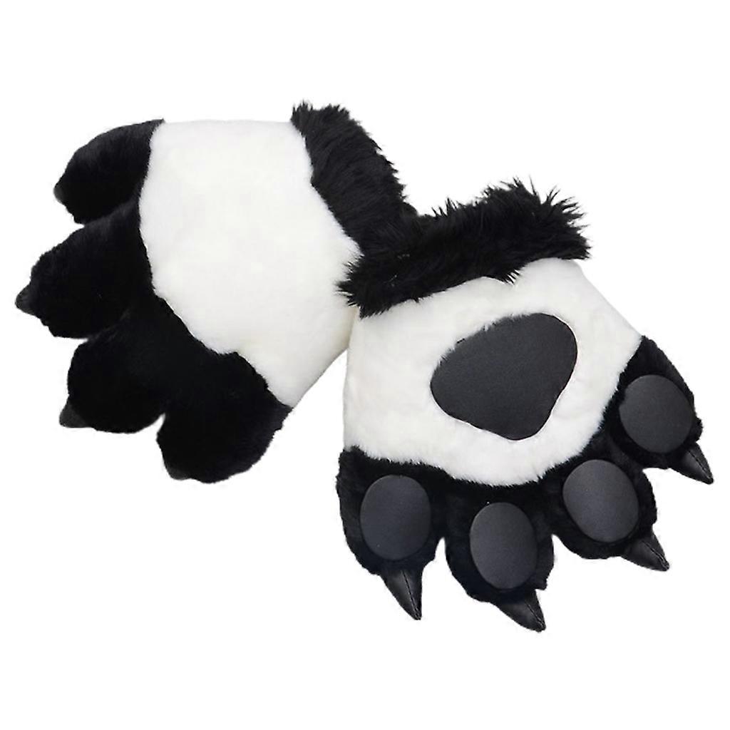 لطيف محاكاة الباندا باو أفخم قفازات رقيق الحيوان محشوة لعبة Cosplay Mittens