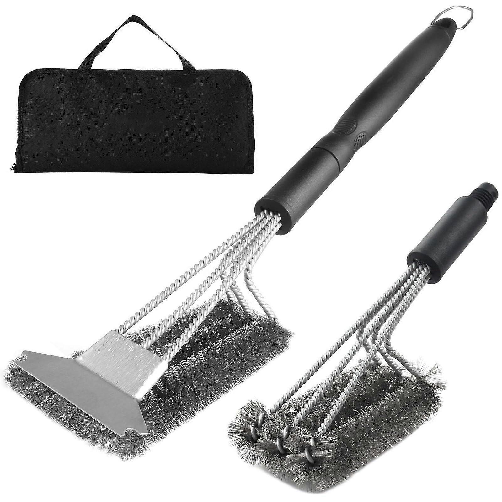 BbqGrill brush 2Part Set, cleaning brush accessories for all grill grates