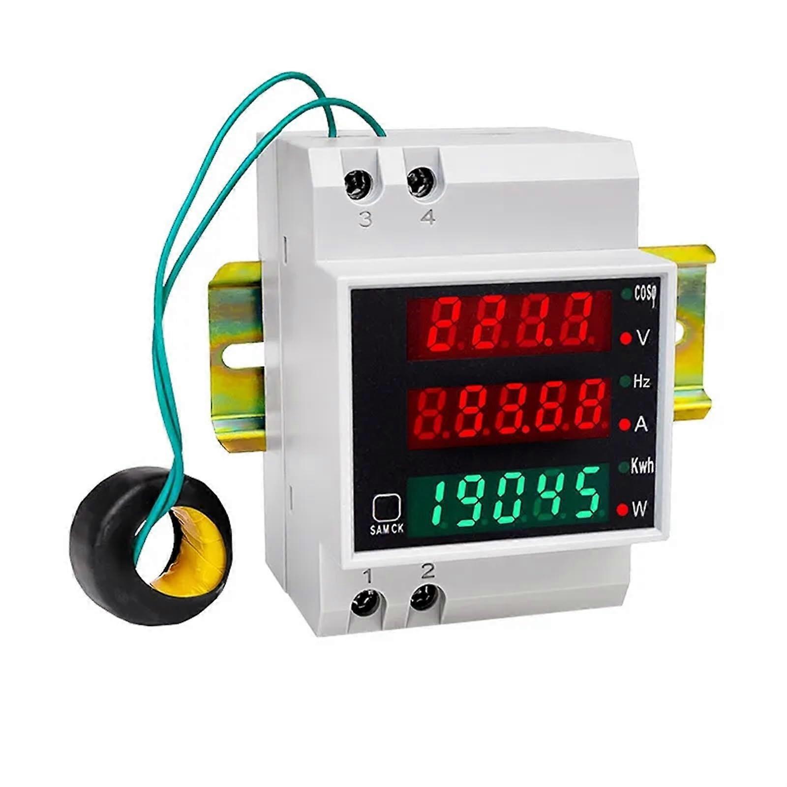 Multifunction digital measuring device alternating current ampere frequency meter power meter D522058 1 piece (External Transformer, AC 250450V)