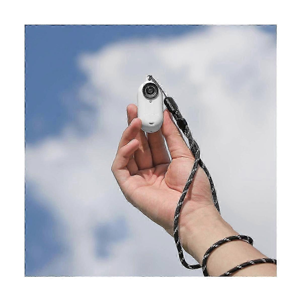 for Shadowstone GO3 Silicone Case Thumb Camera Lens Cap Protective Case with Lanyard, White