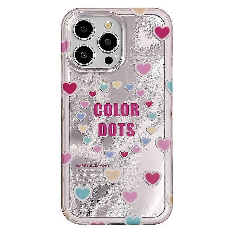 Compatible For iPhone 14 Pro TPU+PC Cover Heart Pattern IMD Drop-proof Cell Phone Case