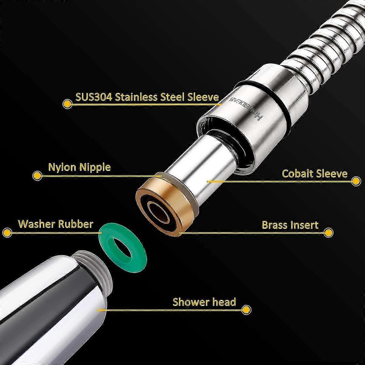 ハンドヘルドシャワー用ステンレススチール製ロング交換用ホース