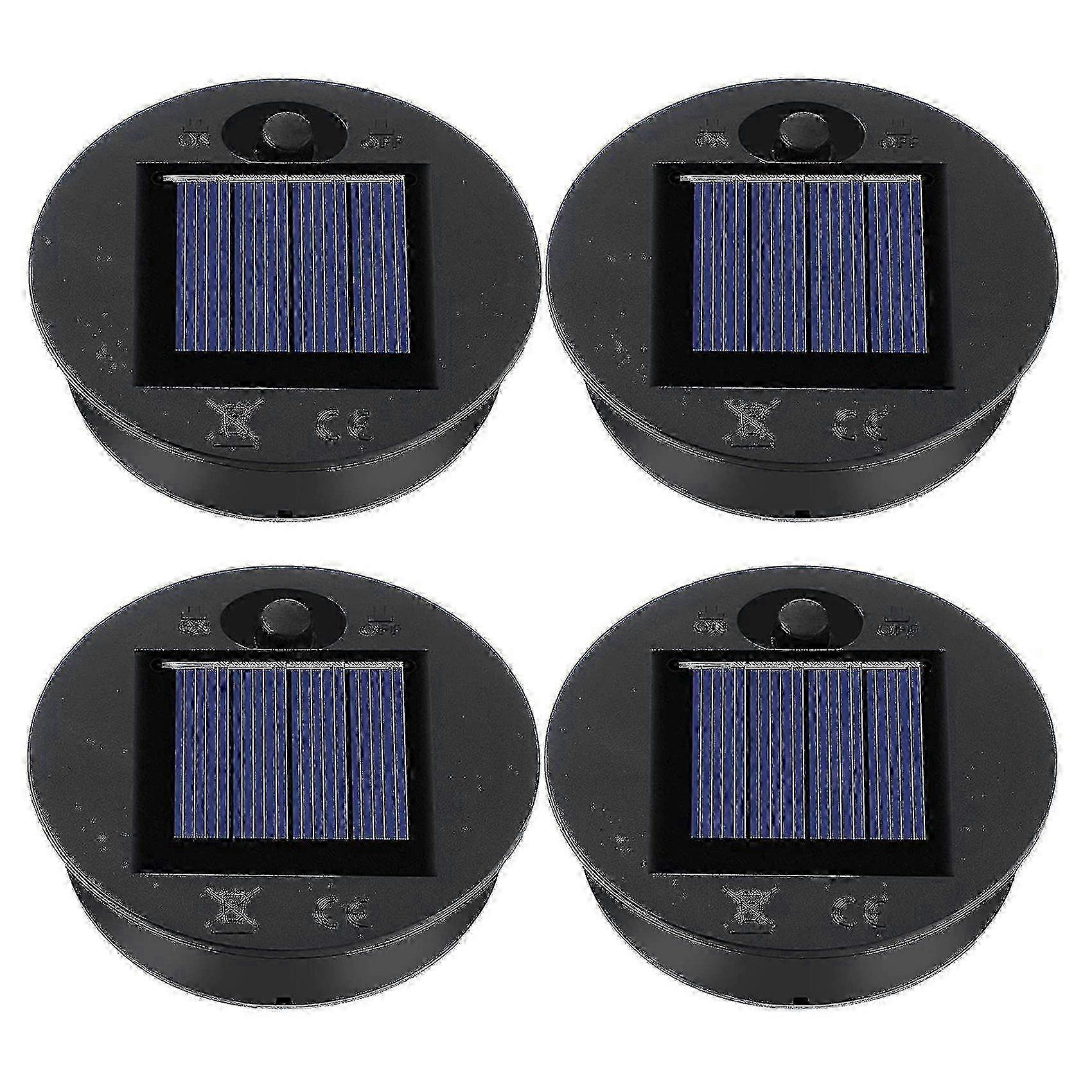 Solar-powered replacement tops for outdoor hanging lanterns, waterproof, 4-pack p