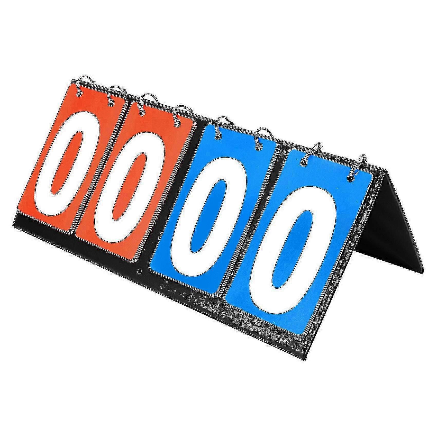 Basketbol Futbol Badminton Voleybol Masası için 4 Haneli Skorbord - Siyah Kırmızı Mavi