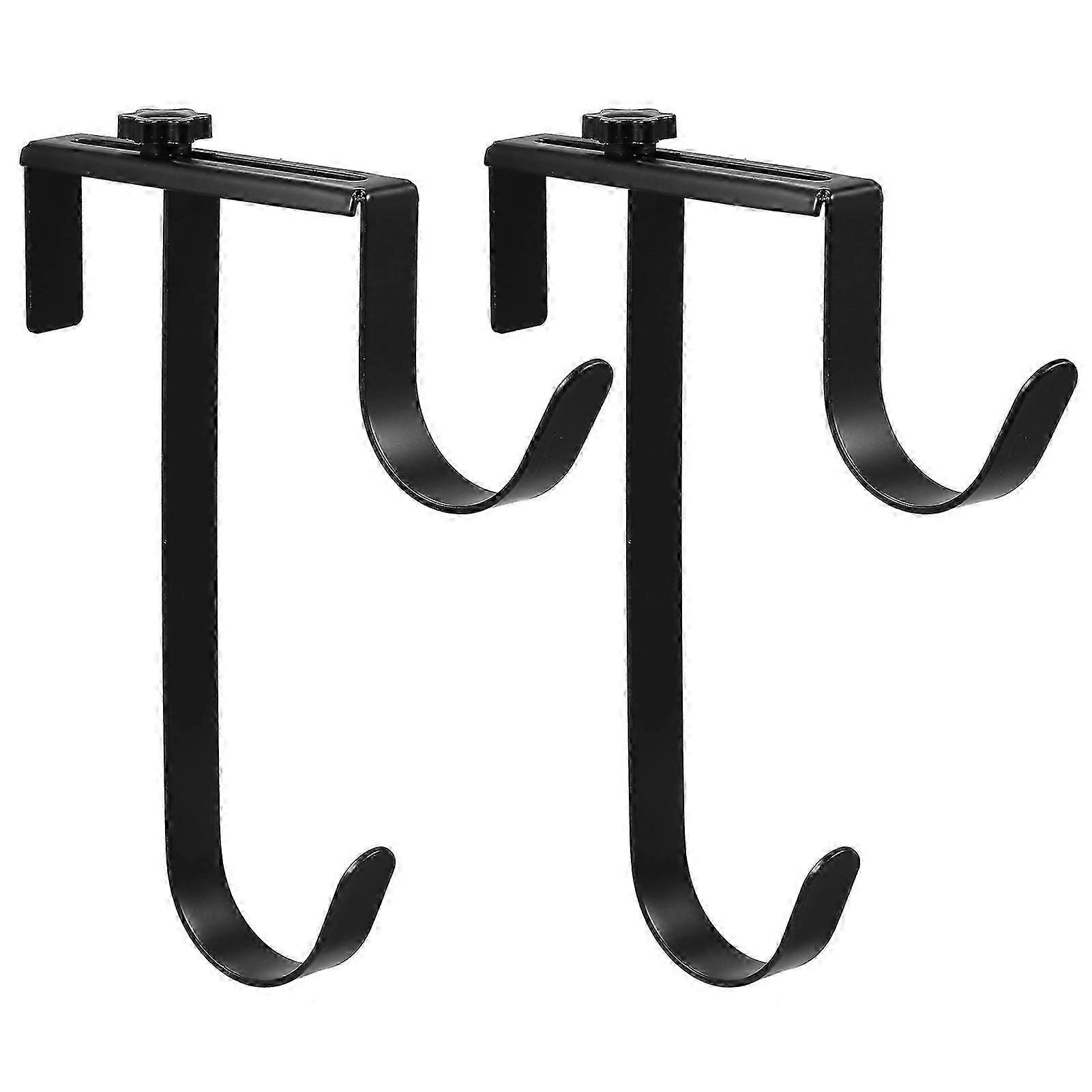 20MM~115MM Adjustable Aluminum Pool Pole Hanger/Hook, for Pool Poles, use to Hang Pool Accessories on Pool Fence/Wall 2PCS Black Fence Double Hooks