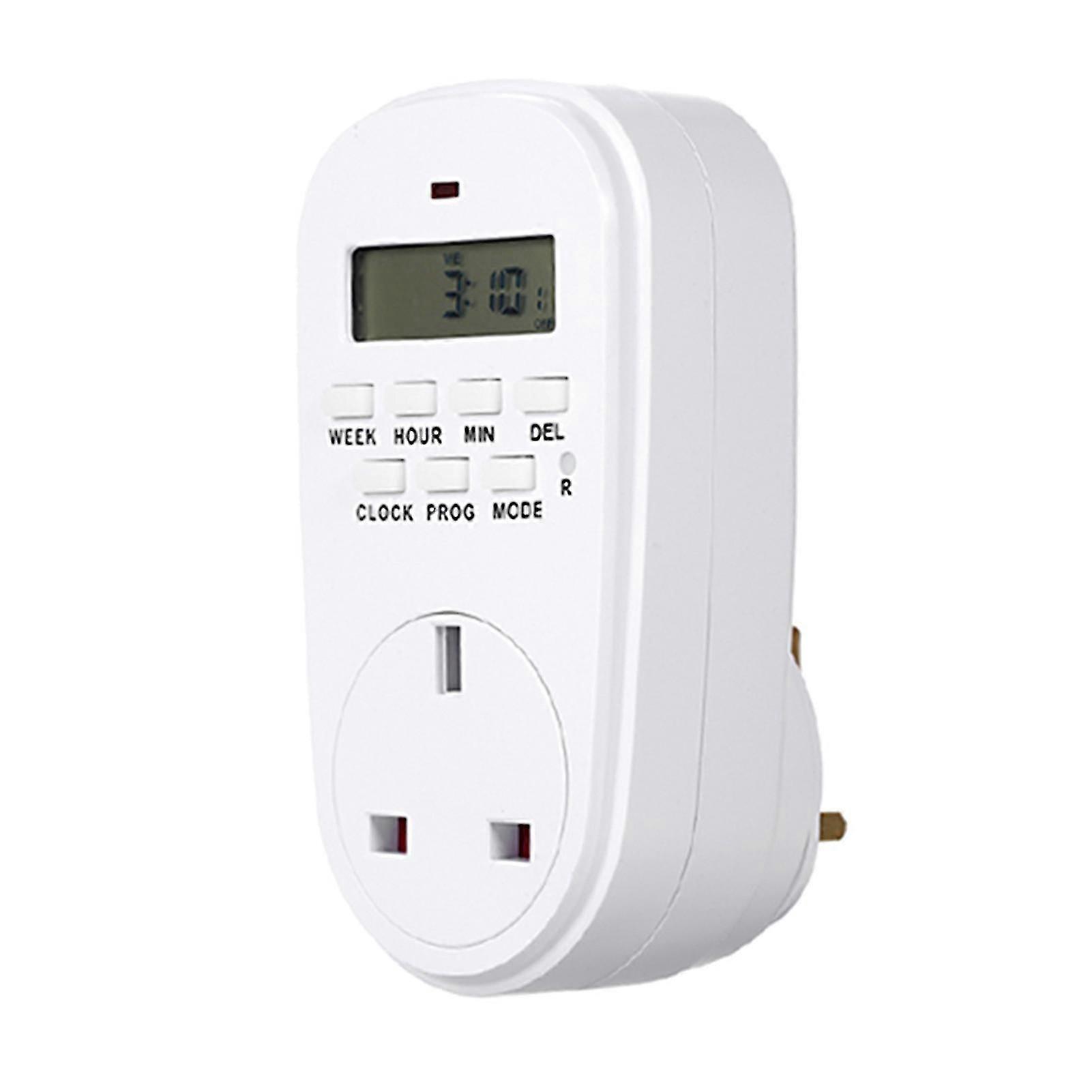Digital Timer Switch Socket with LCD Display Plug-in Programmable Time Controller Intelligent Electronic Timing Socket 220~240V