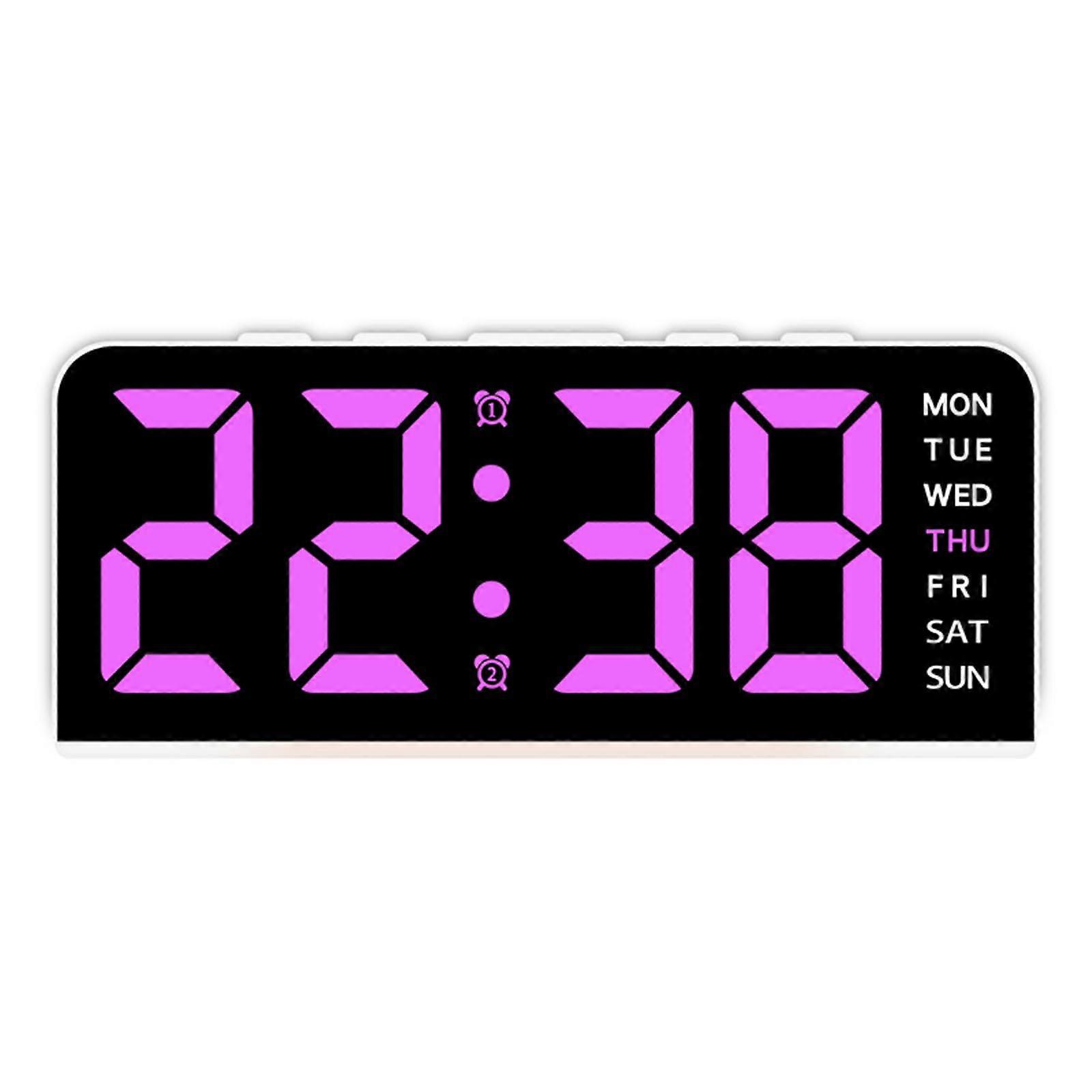 LED Multifunctional Alarm Clock and Night Light with Adjustable Brightness, Time, Temperature, Day of Week, 12/24 Hour Snooze