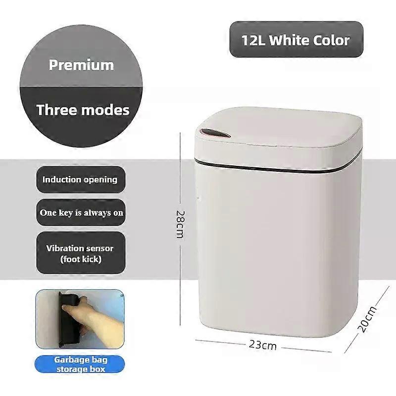 12L Smart Trash Can Automatic Sensor Trash Can Electronic Trash Bin Motion Sensor Household RV Car Garbage Bin