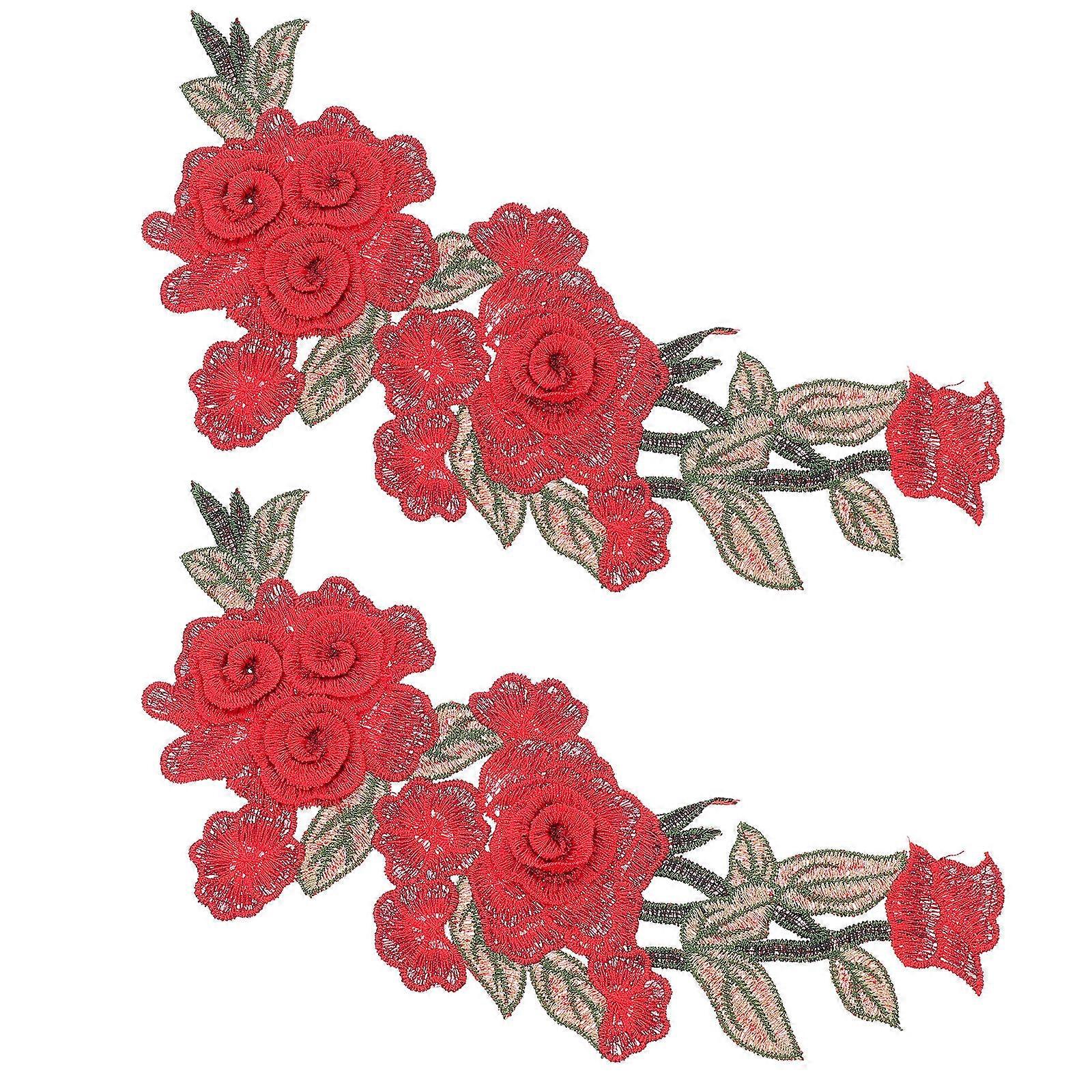 Embroidery Appliqu茅 Repair Flower Shape 3D Stereo Effect Handicraft Enthusiasts 2Pack