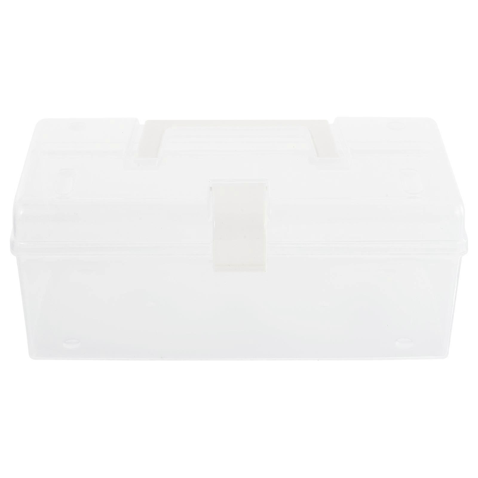 Transparent PP Material Medicine Box with Handle for Storage Large Capacity Smooth Opening Closing