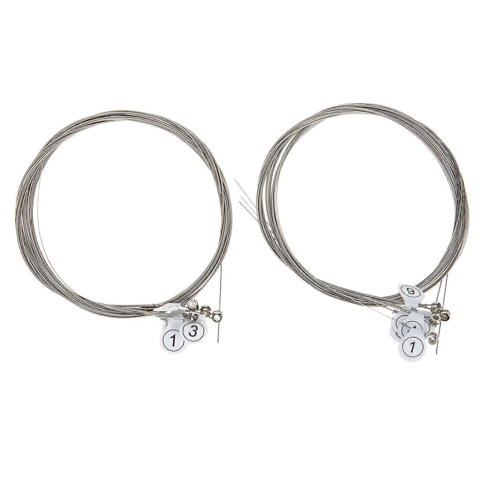 Folk Gitarr Strängar Stål Material Resonansförbättring Gitarr Underhåll Silver 94x0.12cm 2Sets