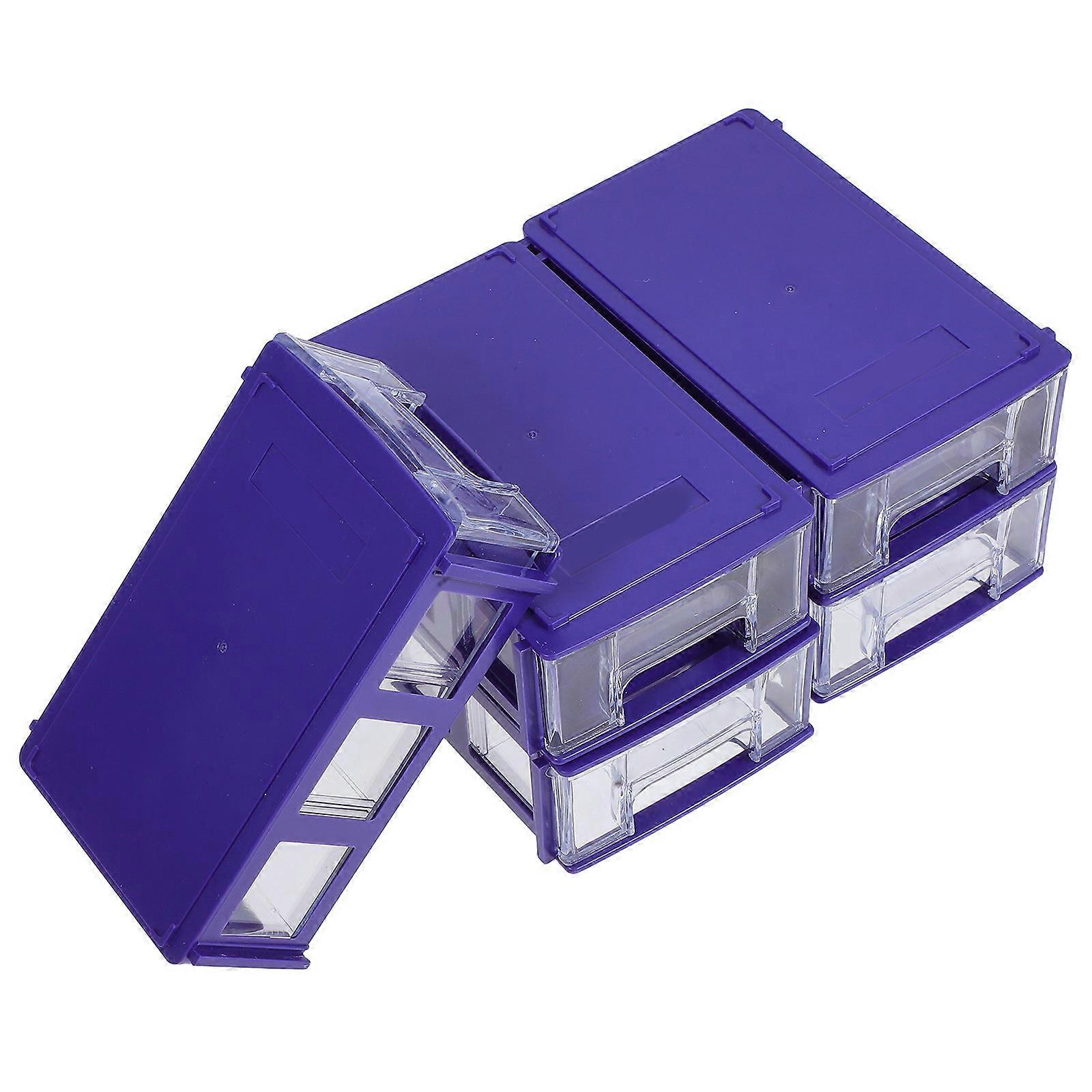 Drawer-Type Desktop Storage Box Tool Box Tray For Factory Parts Organization Blue 5.5 3.7 1.8in 5Set