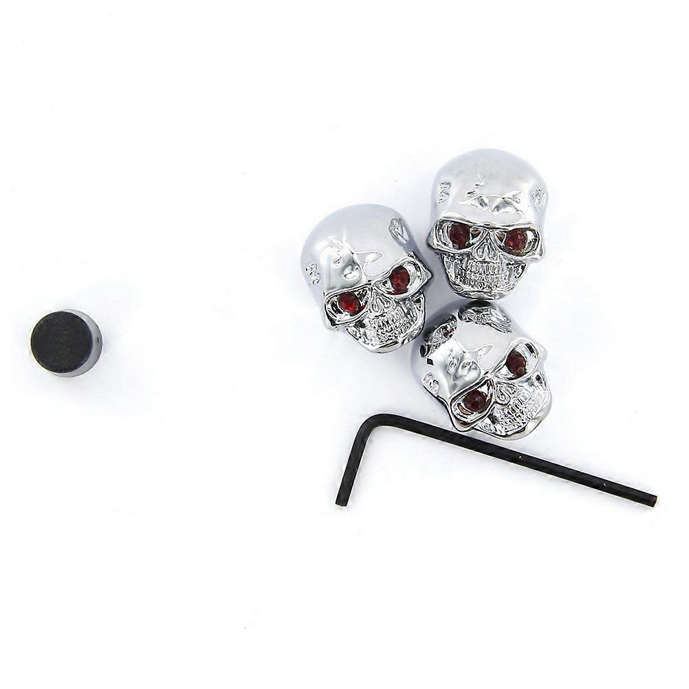 Electric Guitar Skull Shape Knobs Volume Control Tone Adjustment Silver 3Pcs
