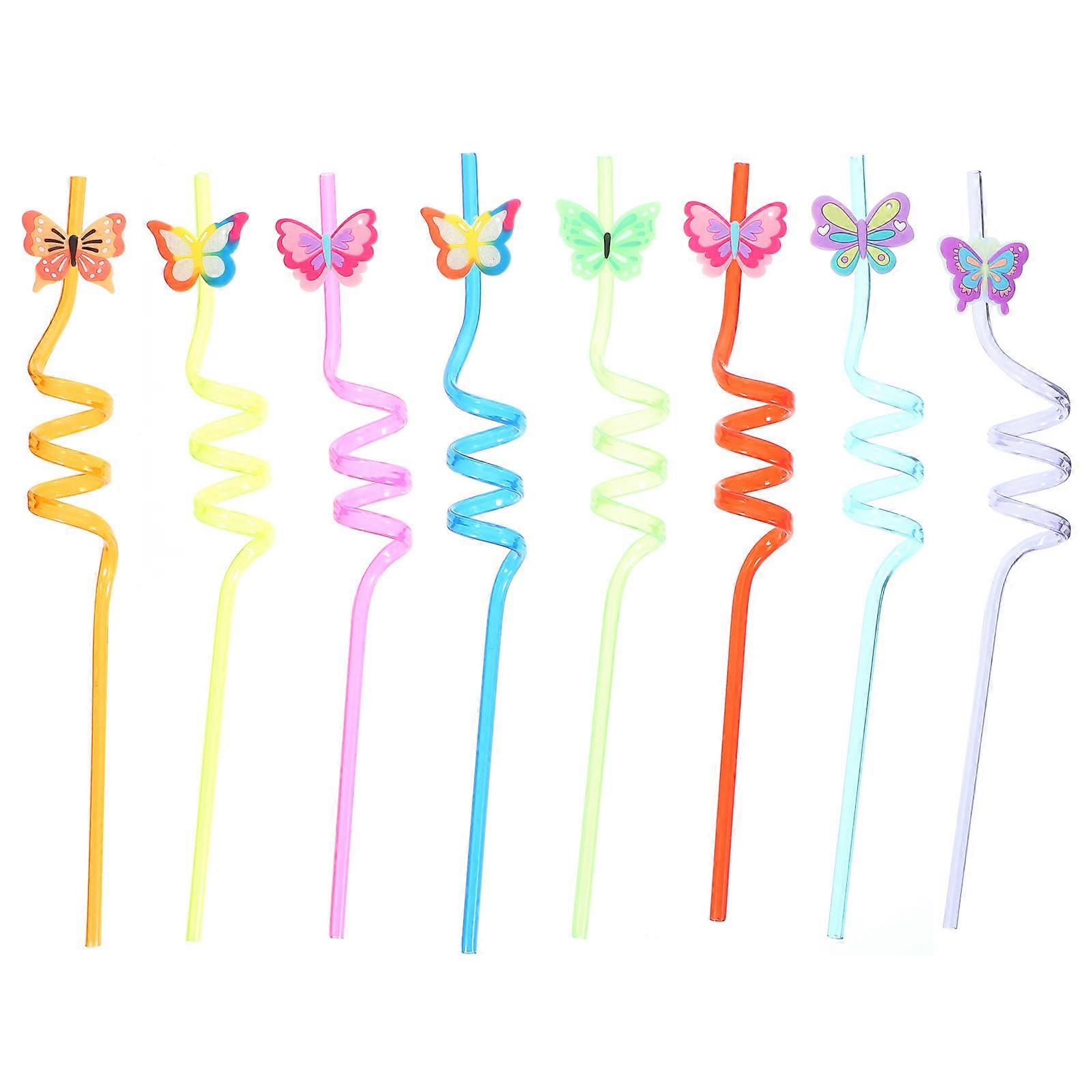 Party Favors Reusable Drinking Straws Assorted Color 10.2X1.2X1.2in 8Pcs