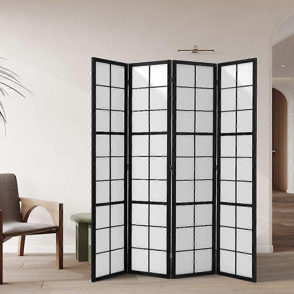 4-Panel Solid Wood Folding Screen Room Divider