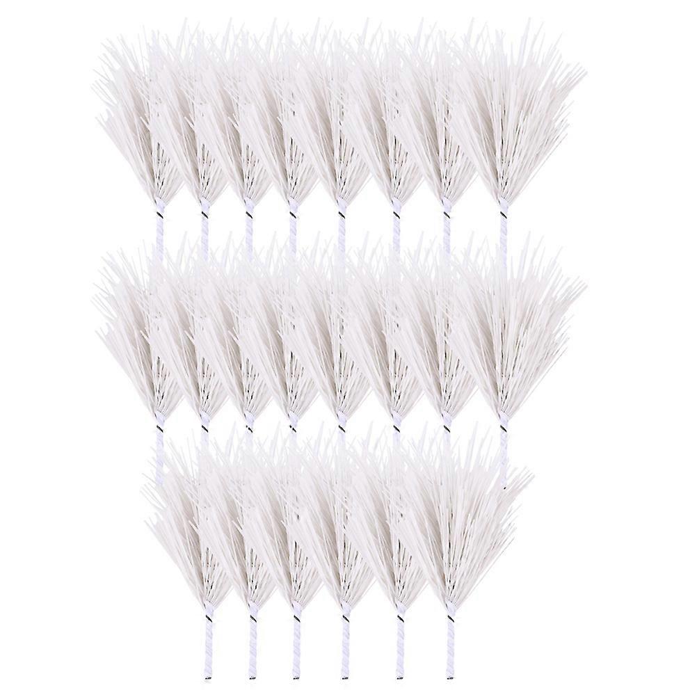 50pcs White Artificial Pine Needles for DIY Christmas Crafts Decorations and Party Supplies