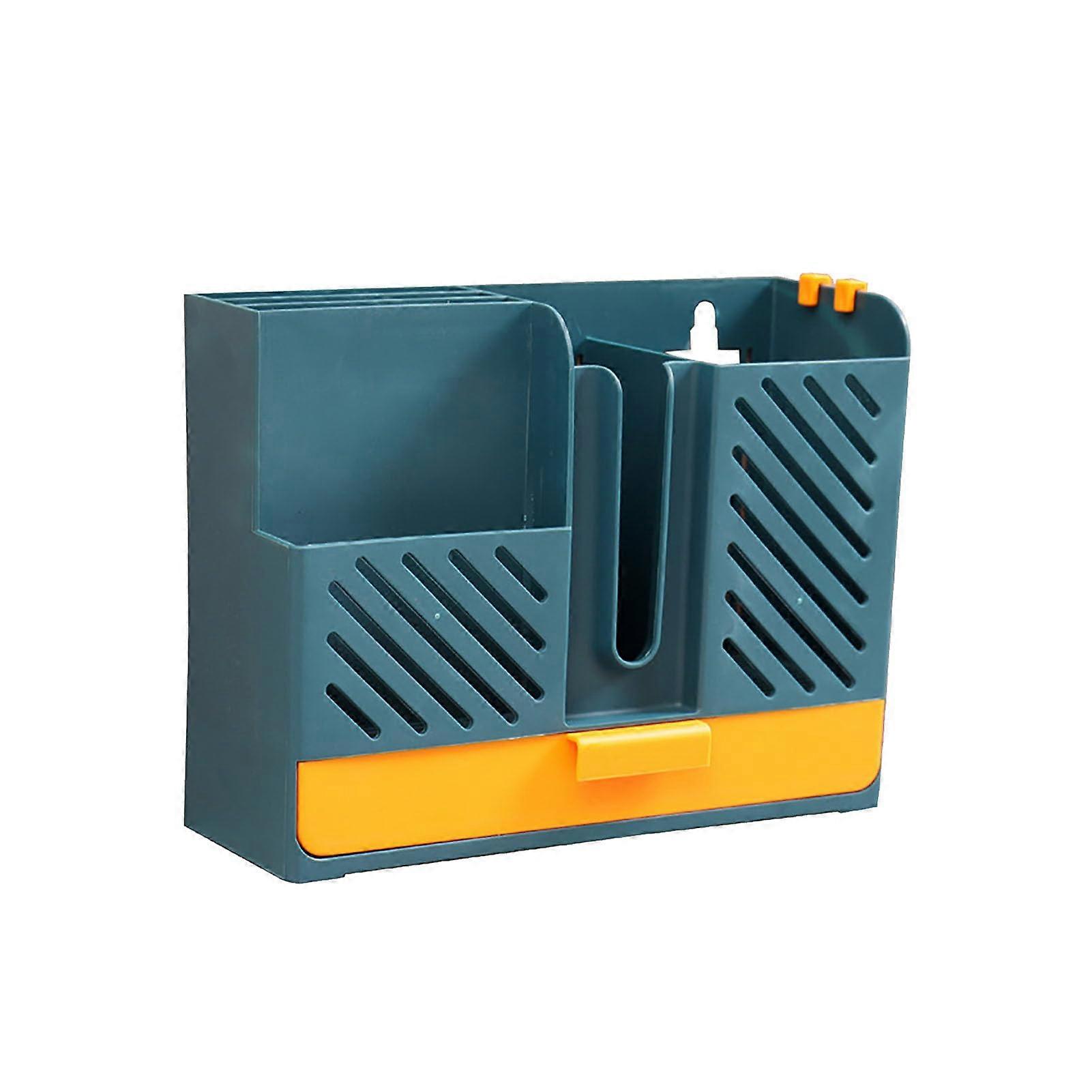 Utensil Holder with Fast Drainage, Wall Mounted Cutlery Drainer for Chopsticks, Spoons, Forks