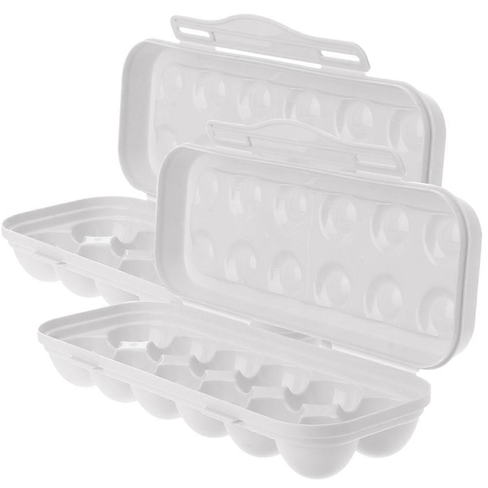 Multi-Grid Egg Box For Kitchen Egg Organizer Collision Protection Home Use 30X11X6.5CM Grey 2Pcs