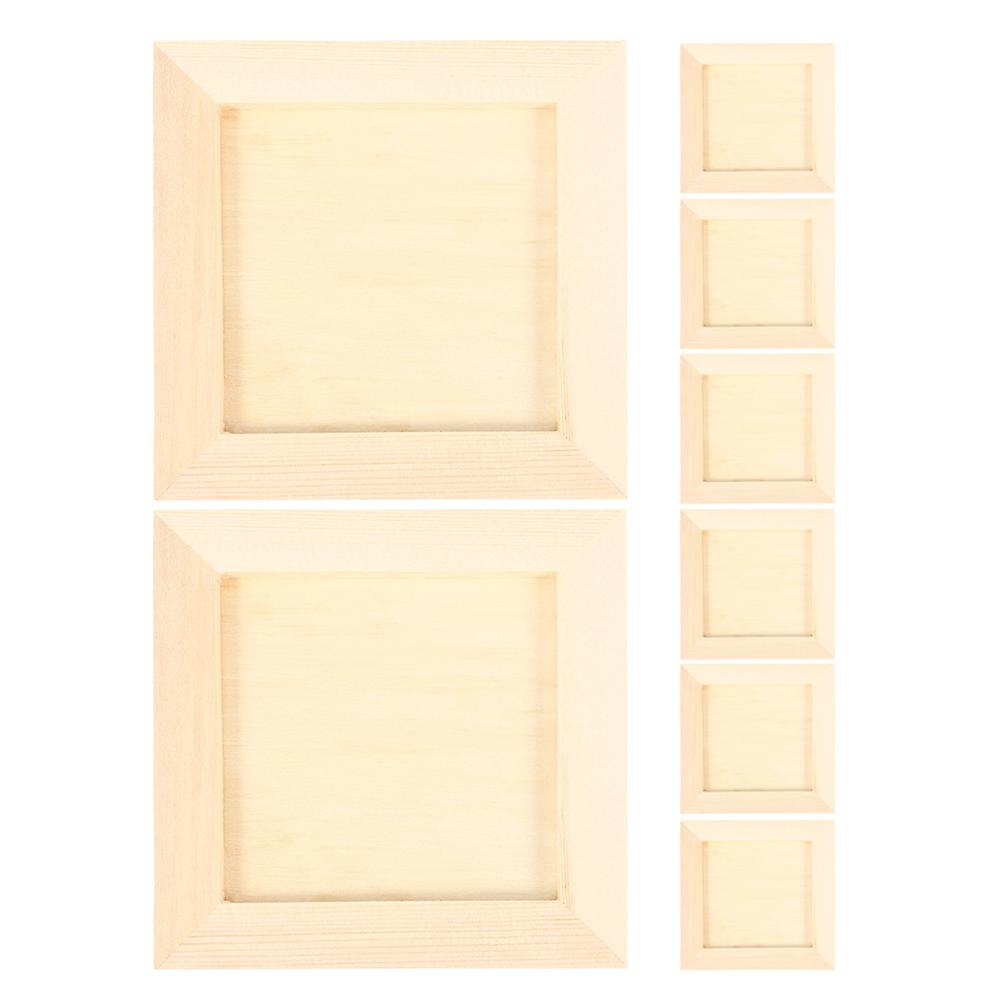 Diy Craft Keepsake Frame Clay Picture Frames for Home Decor Beige 12X12X0.8CM 8Pcs