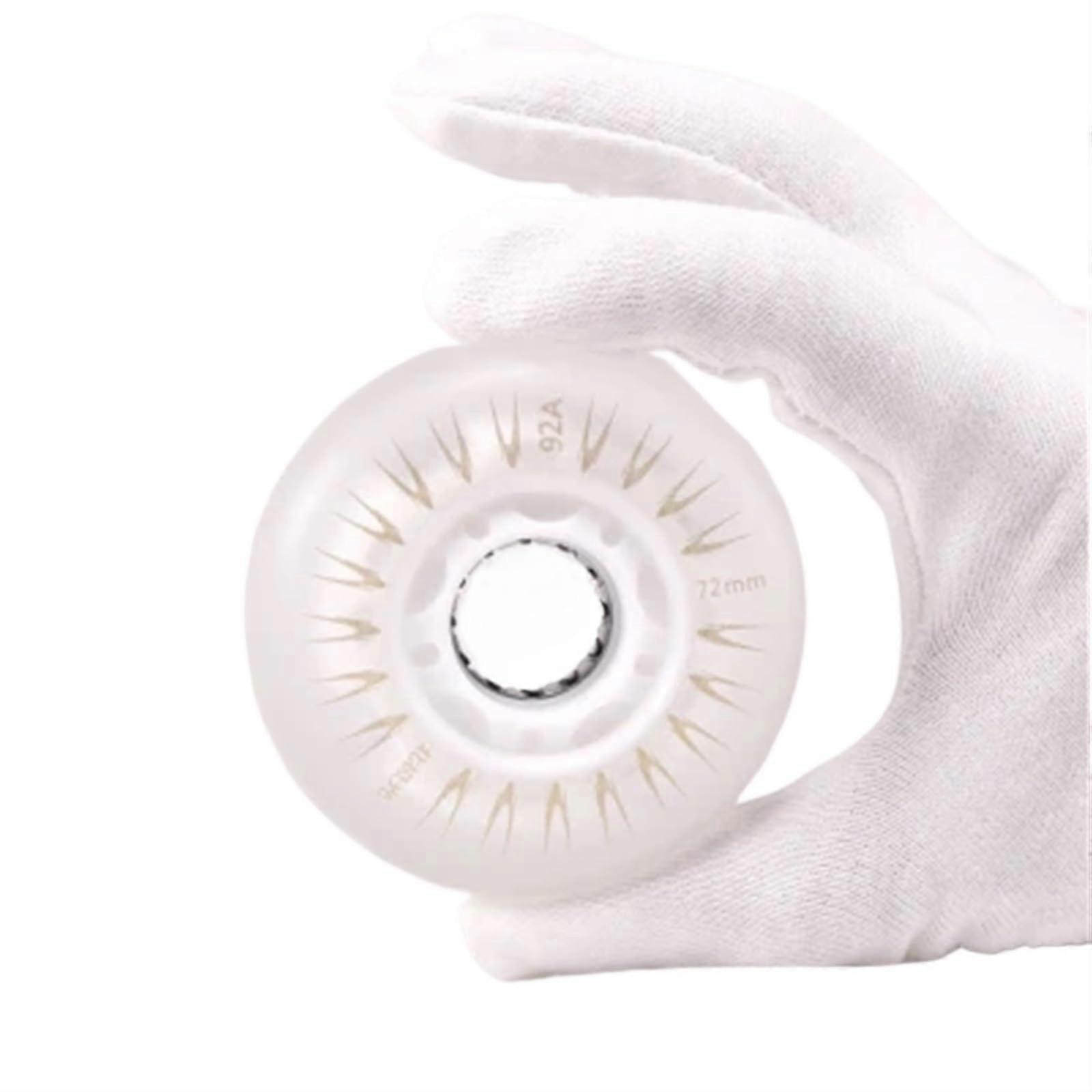 Roller Skates Wheels with Blinking Light 92A 8-Pack for Skating Skateboards, White Color, Durable and High-Quality