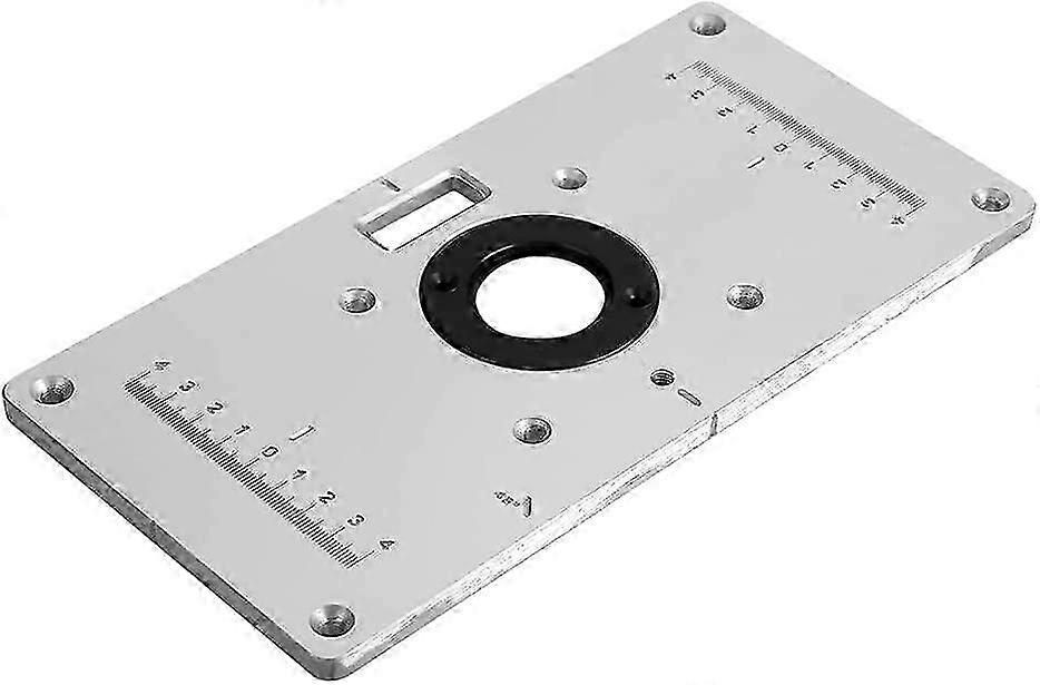 Aluminum Router Table Insert Plate with 4 Rings and Screws for Woodworking Benches 235*120*8mm