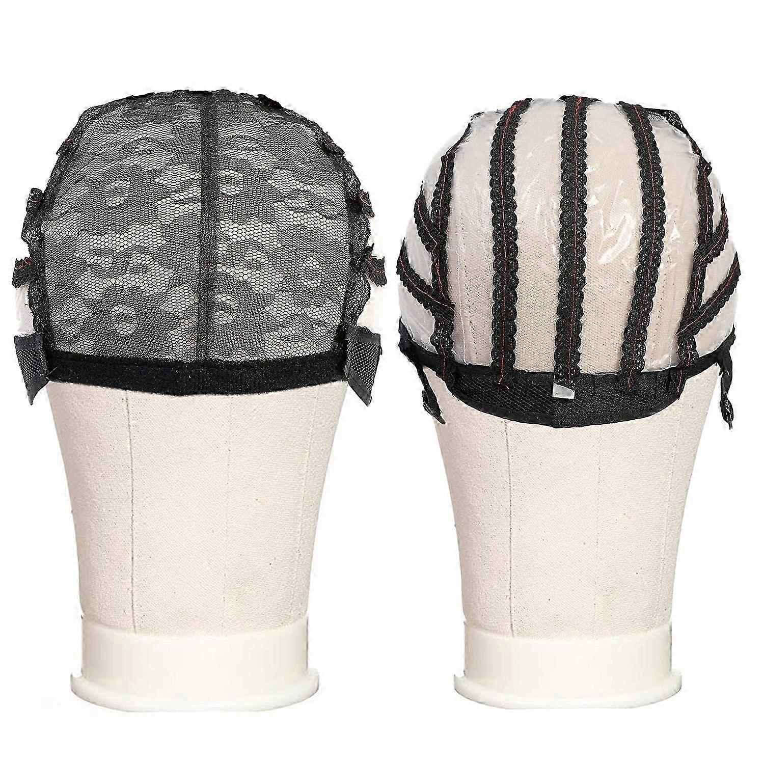 Adjustable Black Lace Wig Cap with Easy Stretch for Comfortable Wear, Suitable for Various Wig Styles (1 Piece)