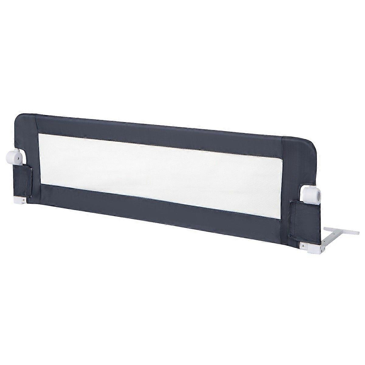Folding Bed Rail with Adjustable & One-Click Folding Band Bed Guard 150 x 42cm Grey