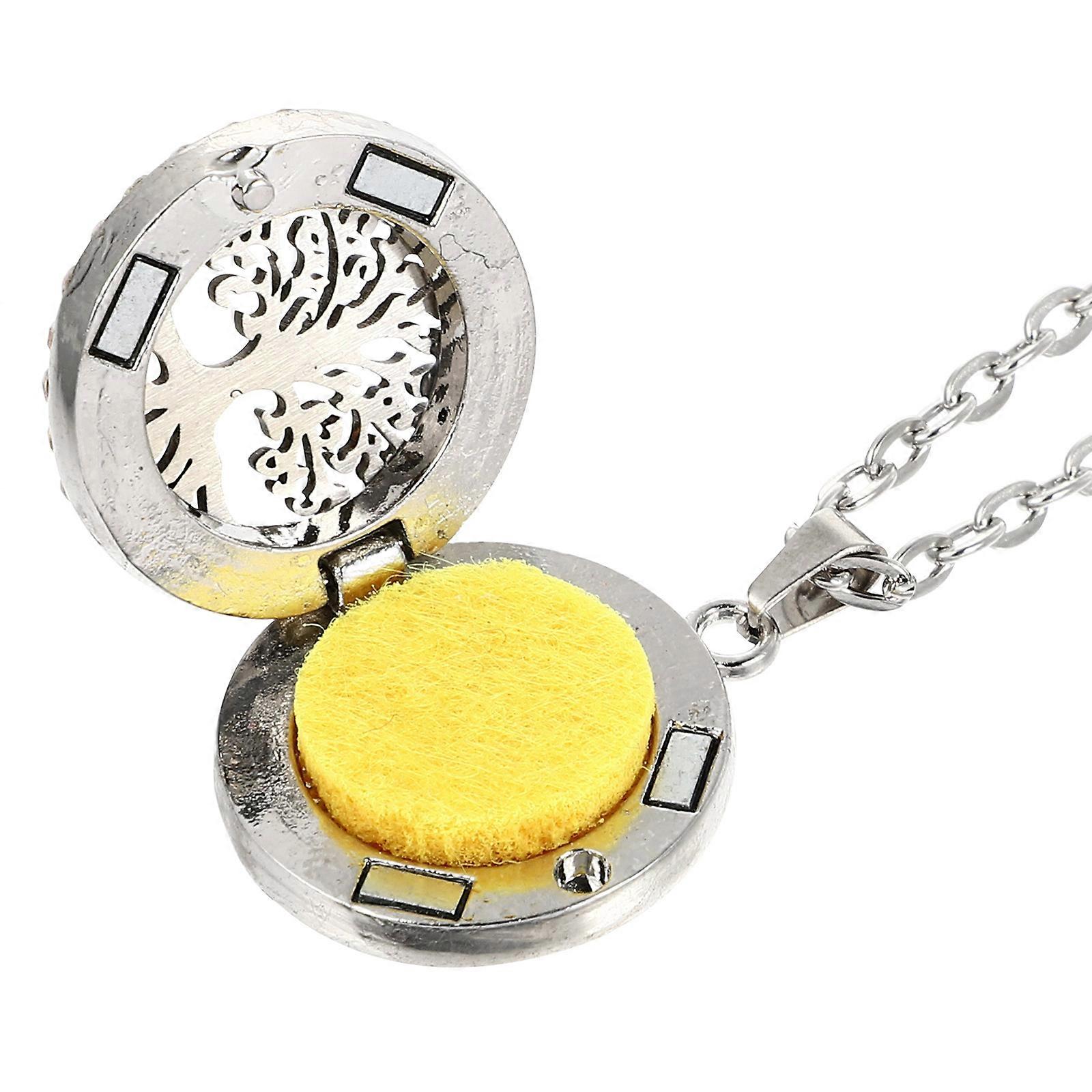 Perfume Necklace Pendant Essential Oil Diffuser Choker Aromatherapy Locket Chain Necklace Silver present Giving 1Pc