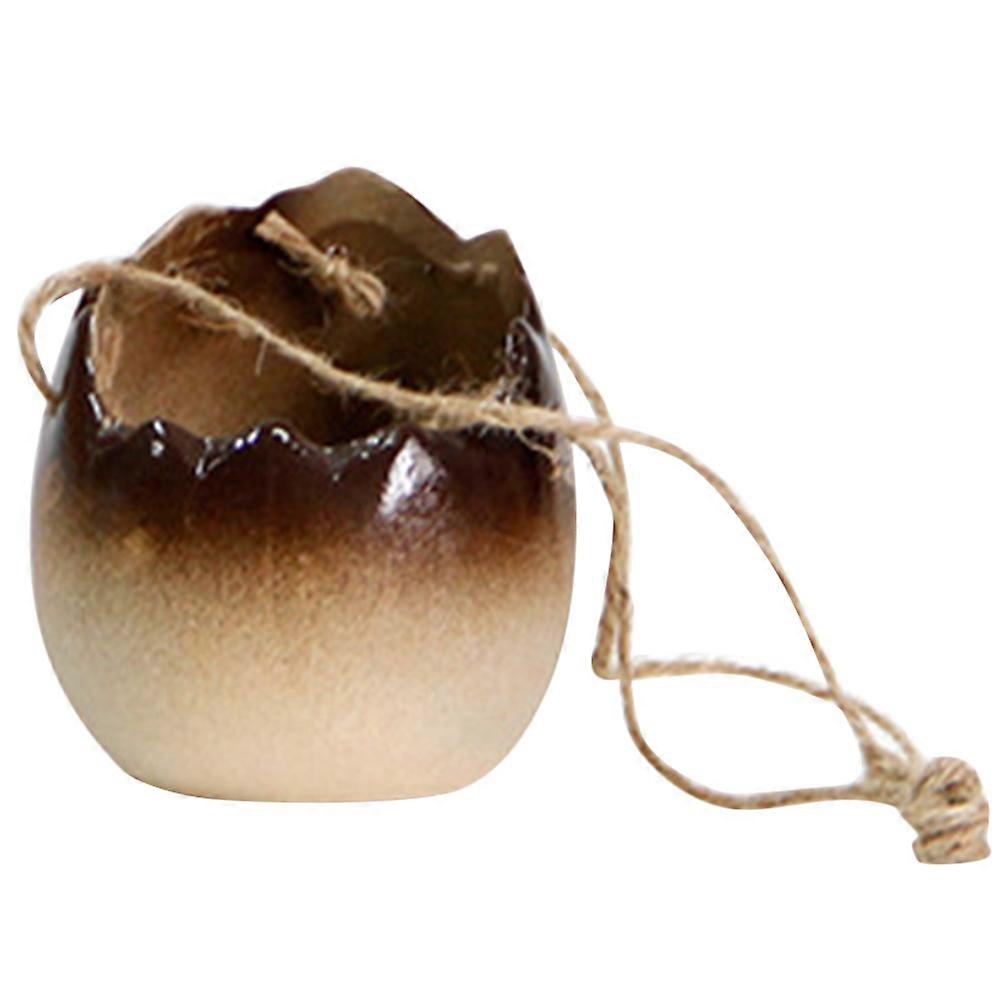 Indoor Hanging Planter Small Planters For Home Decor Egg Shape Ceramic Safe Materials 1Set