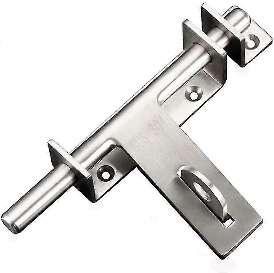 Heavy Duty Slide Bolt Door Latch, Security Locking Hasp, 304 Stainless Steel Door Latches with Padlock Hole, Brushed Finish for Suitable Bra