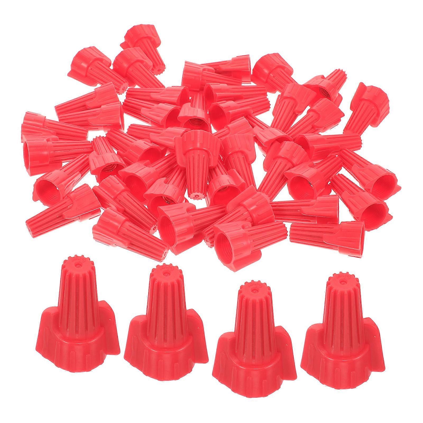Terminals Wire Connectors Electrical Wire End Connectors Secure Connection For Electricians Red 3.20X2.20X1.50CM 100Pack